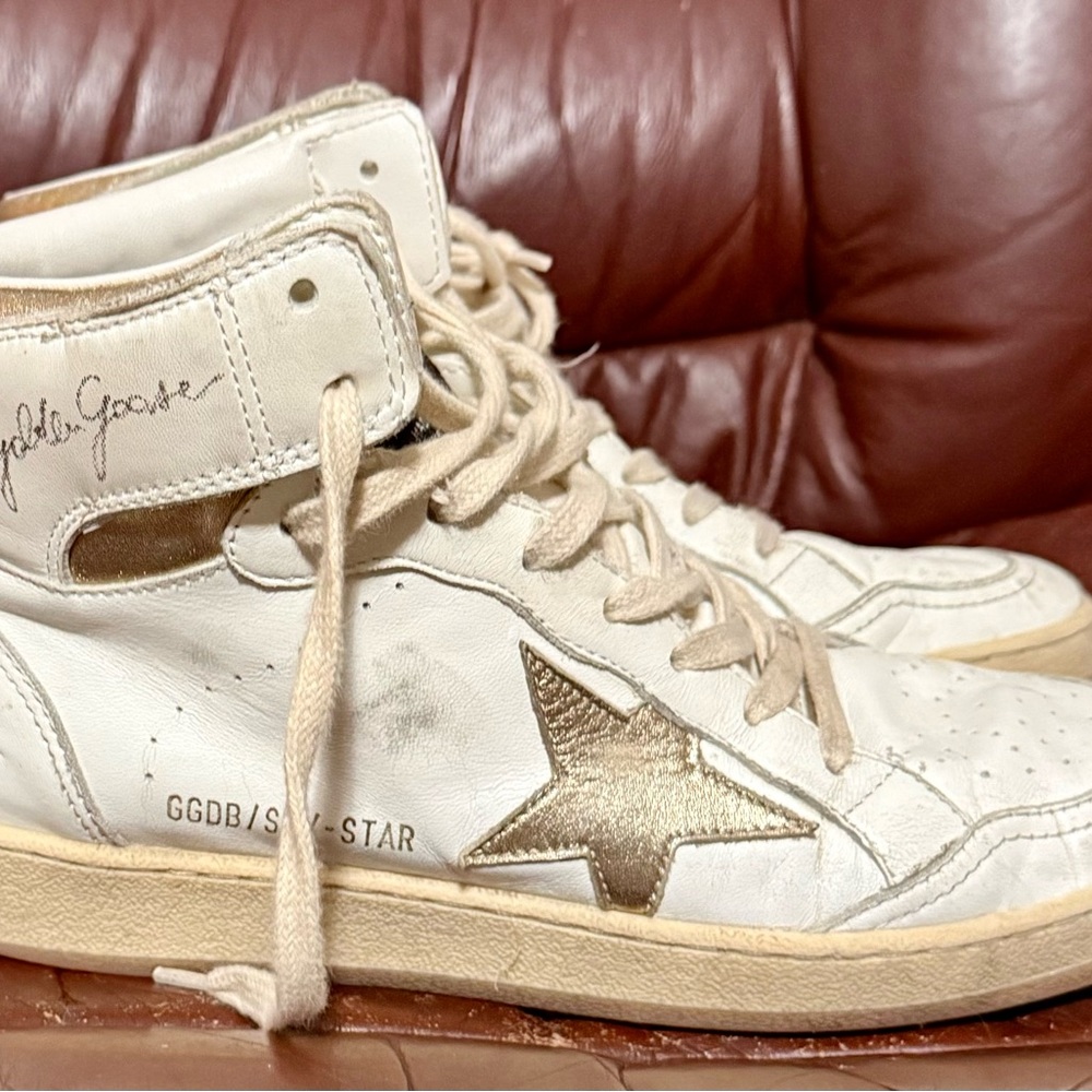 Golden Goose White and Gold High-Tops